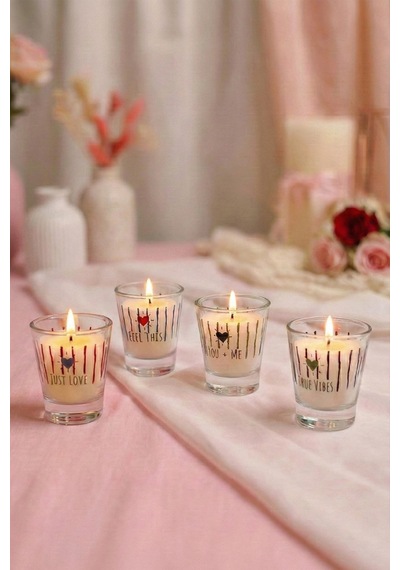 Rakle Retro Love 4'lü Mum Seti 60 Gr Diğer