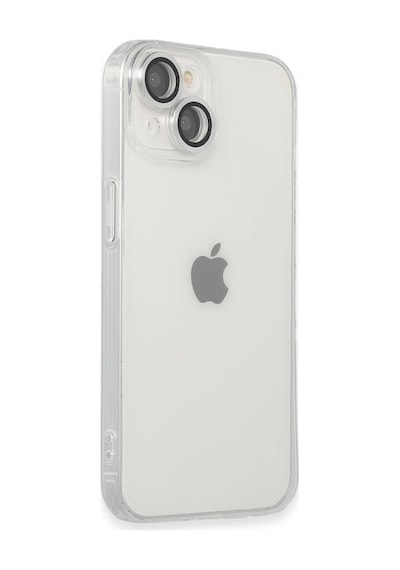 Apple Uyumlu   iPhone 14 Kılıf Luko Lens Silikon - Gümüş