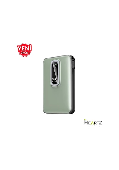 Magnetic Power Bank 10000 Mah Kablosuz Hızlı Şarj Magsafe Uyumlu Led Ekranlı, 22.5w Pd Qc Taşınabilir Şarj Cihazı, Standlı, Type-c Usb Powerbank Güç Kaynağı Yeşil