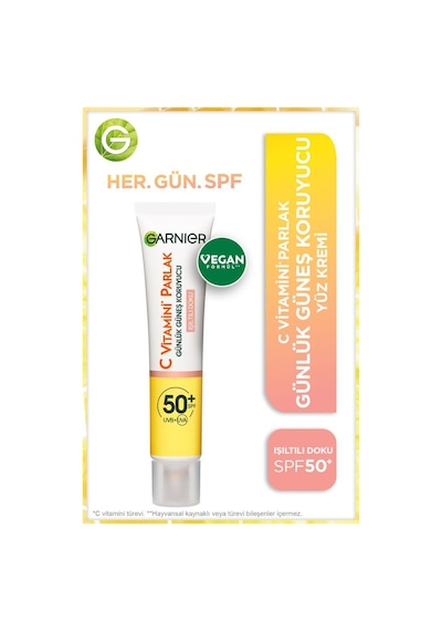Garnier C Vitamini Parlak Işıltılı Doku Koruyucu Güneş Kremi SPF50+ 2 x 40 ML