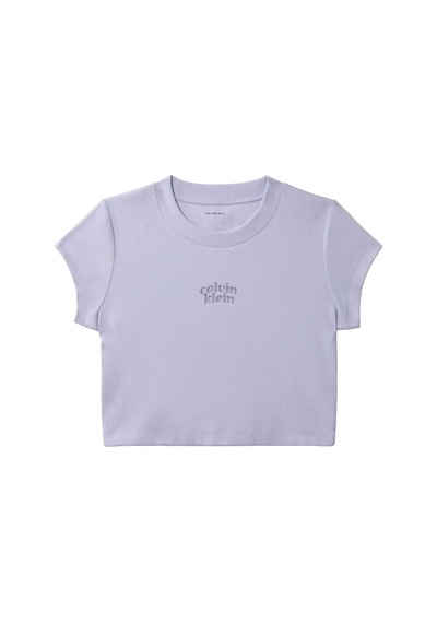 Calvin Klein Ss Seasonal Logo Bab, Vbk Mor Kadın T-shirt