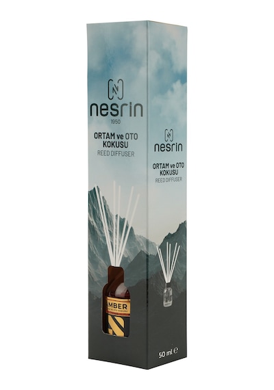 Nesrin Amber 50 Ml Çubuklu Oda Ve Oto Kokusu Reed Diffuser, Kalıcı Ortam Kokusu - 8690352954100k