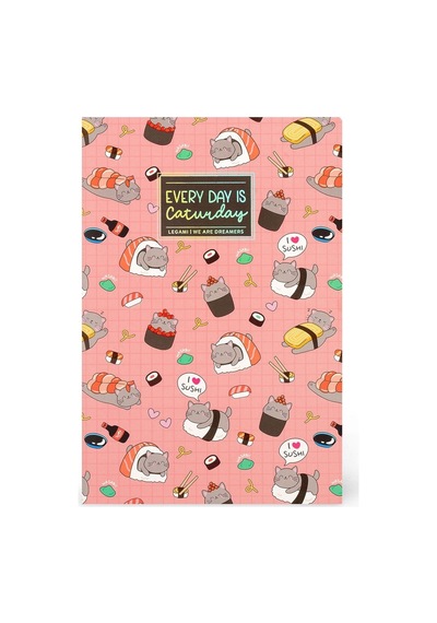 Legami Quaderno Small Çizgili Defter Sushi Kedi A6not0053 Çok Renkli