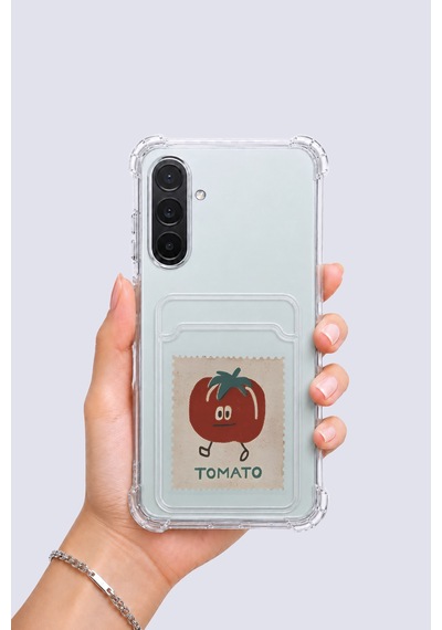 Hepsi Samsung Galaxy Uyumlu A56 Kartlıklı Tomato Desenli Kılıf Najmaddin Çok Renkli