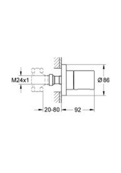 Grohe Grohtherm Cosmopolitan Ankastre Stop Valf - 19470000 Krom