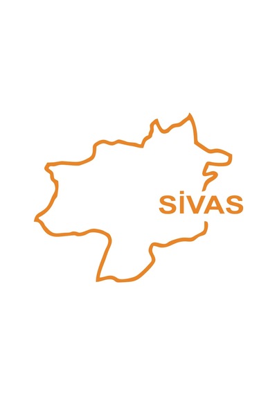 Sivas Harita Araba Sticker 17x17 Cm Turuncu
