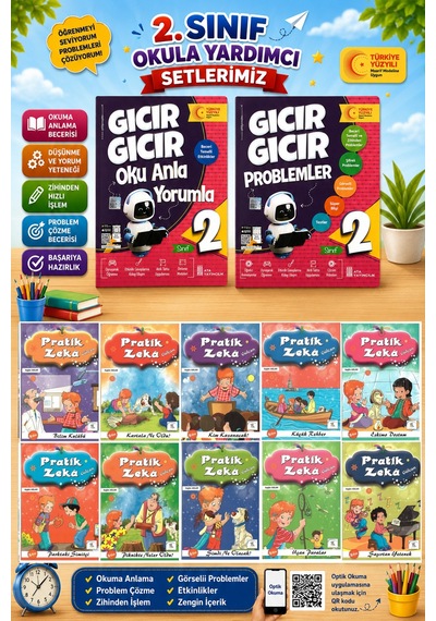 2.sınıf Oku Anla Yorumla + Problemler + Pratik Zeka Hikaye Seti