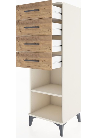 Hyperion Dolap Tek Raflı 4 Çekmeceli 44x44x134 Aytaşı-çam Aytaşı
