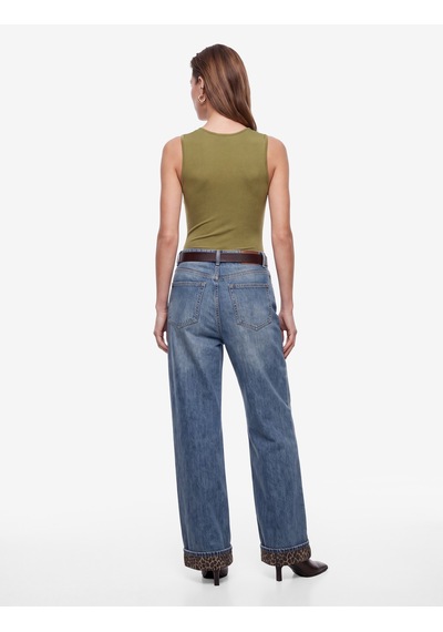 Koton Slim Fit Kolsuz Bisiklet Yaka Bodysuit Haki 7wak10014ek