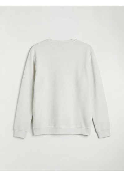 Lcw Eco Gri Bisiklet Yaka Uzun Kollu Dokulu Erkek Sweatshirt