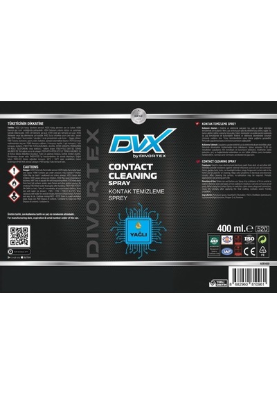 Divortex Yağsız Kontak Temizleme Spreyi 400 ML x 3 Adet