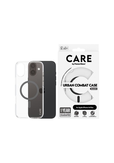 Care By Panzerglass Apple iPhone Uyumlu 16 Plus, Flagship Urban Combat Magsafe, , Kılıf Siyah