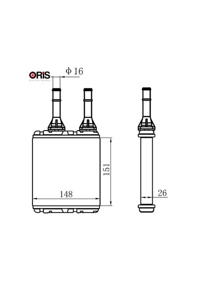 Kalorıfer Radyatoru Brazıng D22 At/mt Sanzuman 151x147x26 Orıs 27140vk305