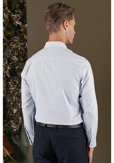 Efor Gk 705 Slim Fit Mavi Klasik Gömlek Mavi