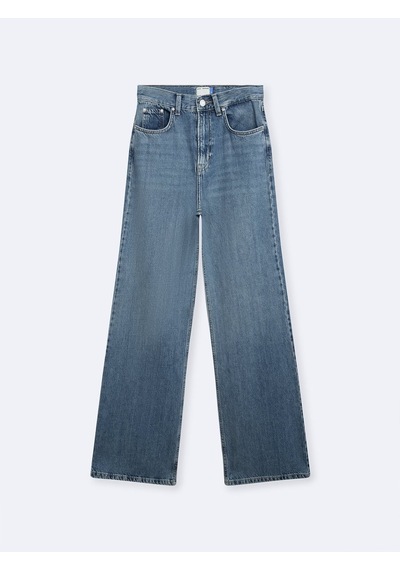 Ltb Vıonne Hıgh Lorwen Geniş Paça Yüksek Bel Light İndigo Jean Pantolon Mavi