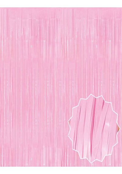 Soft Pembe Püsküllü Kapı Perdesi - Parti, Baby Shower, Cinsiyet Partisi 1x2 M Çok Renkli