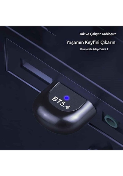 Bluetooth Usb Adaptör Versiyon 5.4 Stick Dongle Edr & Ble Windows 11/10/8.1/7 Uyumlu