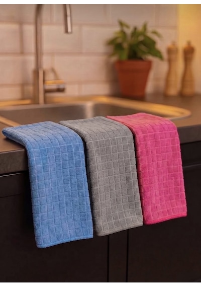 Missclean 3adet Gri Pembe Mavi Sihirli Ankastre Ocak Davlumbaz Temizlik Bezi 40 40cm Pembe - Turkuaz - Gri