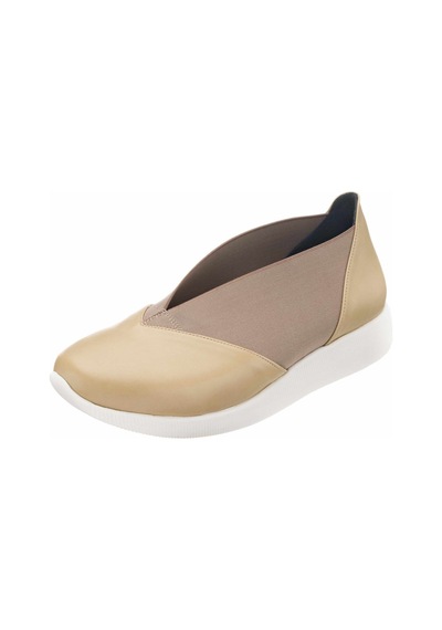 41-42-43-44 Numaralarda A1357 Krem Lastikli Ortopedik Rahat Taban Günlük Büyük Numara Kadın Ayakkabı Krem