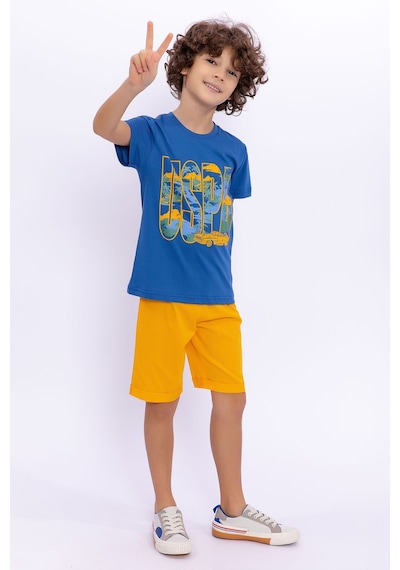 U S Polo Assn Basic Cobalt Erkek Çocuk Bermuda Takım