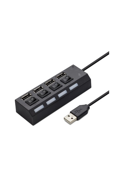 Pratik Usb Hub 4 Portlu Siyah Yüksek Hızlı Veri Transferi