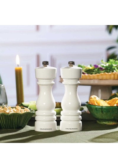 Cole & Mason H233095 London Parlak Beyaz Tuz Ve Biber Değirmenleri 180mm Çok Renkli