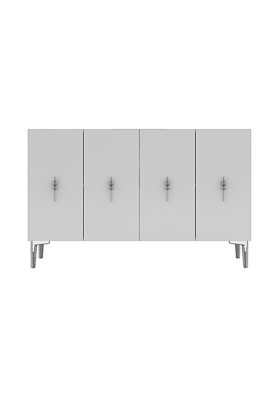 Ka1217bs Salkım Konsol Ve Tv Sehpası Beyaz-silver 120cm