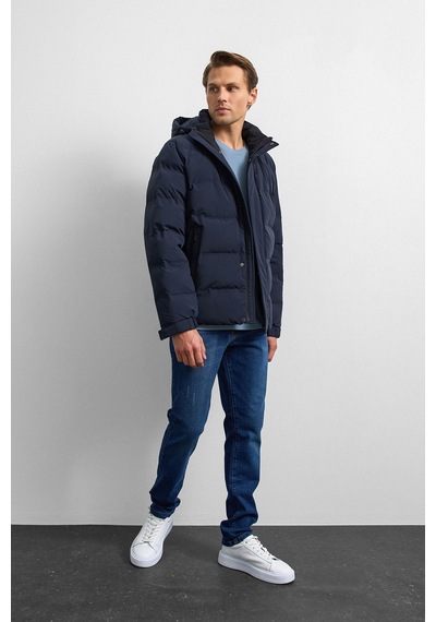 Back And Bond Lacivert Relaxed Fit Puffer Jacket Çok Renkli