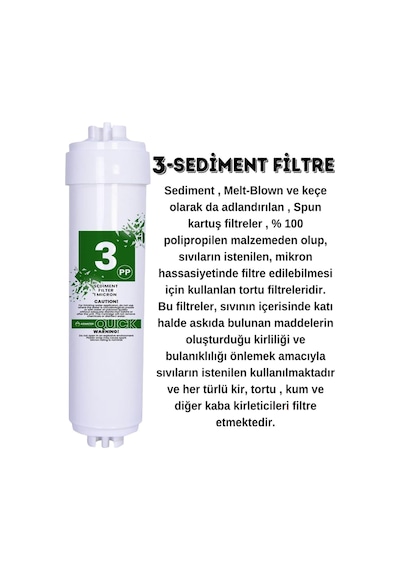 Ihlas Aura Cebilon Plus Uyumlu 12 Inç Inline 5'li Membranlı Filtre Seti Dirsek