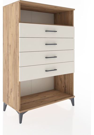 Hyperion Dolap Tek Raflı 4 Çekmeceli 88x44x134 Çam-aytaşı Atlas Çam