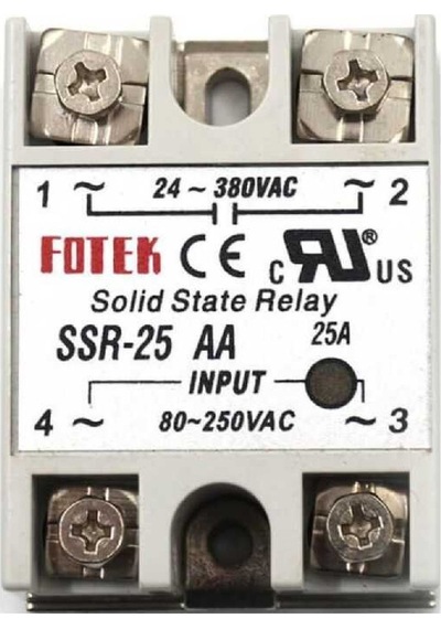 Fotek Ssr-25aa ,1-faz/380v/25a 80v..250vac Ssr