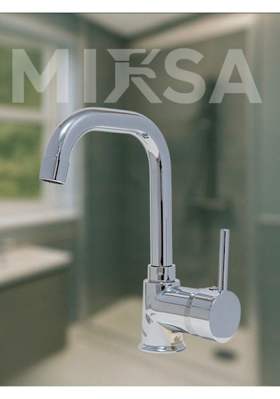 Armut Köşe Borulu Banyo Lavabo Bataryası Çeşmesi Musluğu Çift Su Girişli Krom