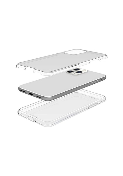 Apple Uyumlu  iPhone 11 Pro Max Kılıf Zore Enjoy 360 Derece Tam Kaplayan Renksiz
