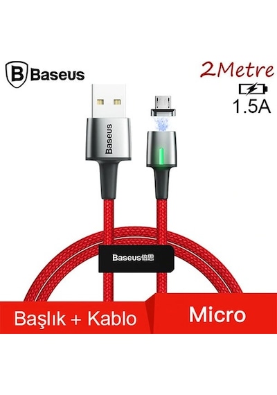 Baseus Zinc Magnetic Usb Kablo Şarj Android Mikro Başlık 2Metre