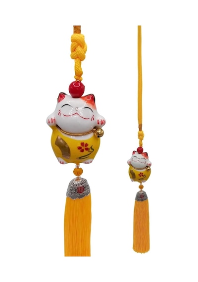 Feng Shui Maneki Neko Şans Kedisi Sarı No.1