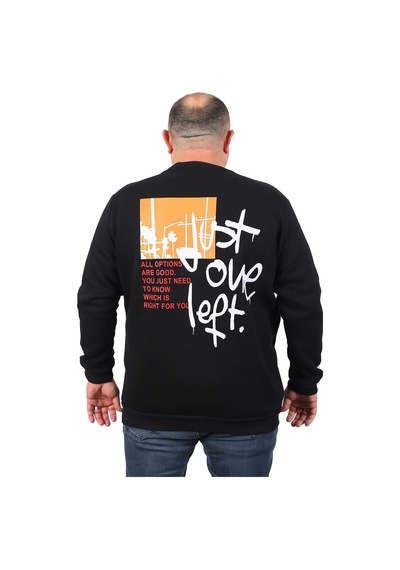 Moc Grande Mocgrande Büyük Beden Erkek Sweat Just 22733 Sıyah Siyah
