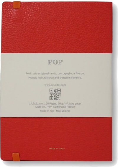Pineider Defter Pop 14,5x21 Cm Papaya Gold Cnll002m600 Kırmızı