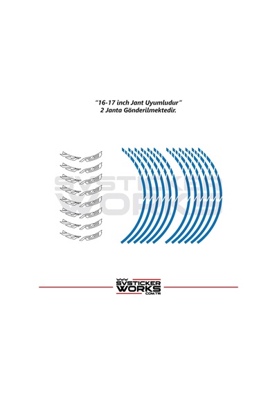 Yamaha Yzf-r3 Yazılı Jant Sticker Dış Ve İç Set Sticker Jant Şeridi Mavi