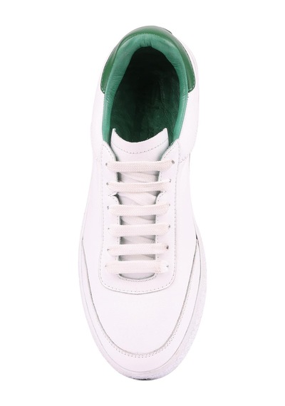 Shoetyle - Beyaz Hakiki Deri Bağcıklı Erkek Sneaker 666-11-1255 Beyaz