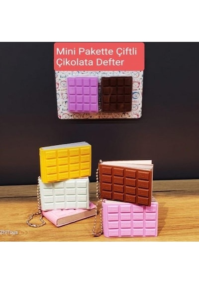Zhltoys Mini Çiftli Çikolata Not Defteri Gri