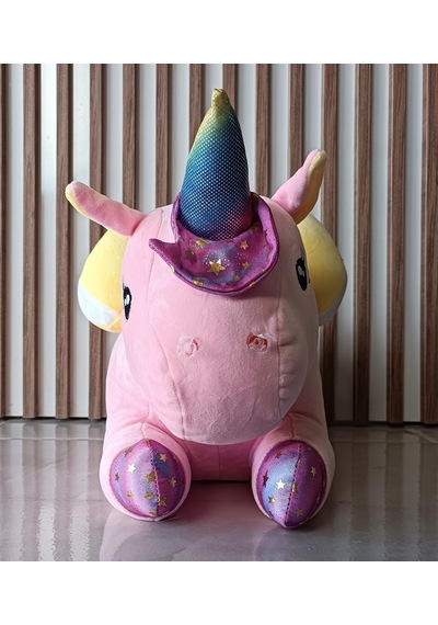 Büyük Pembe Unicorn Oyuncak Peluş Beyaz