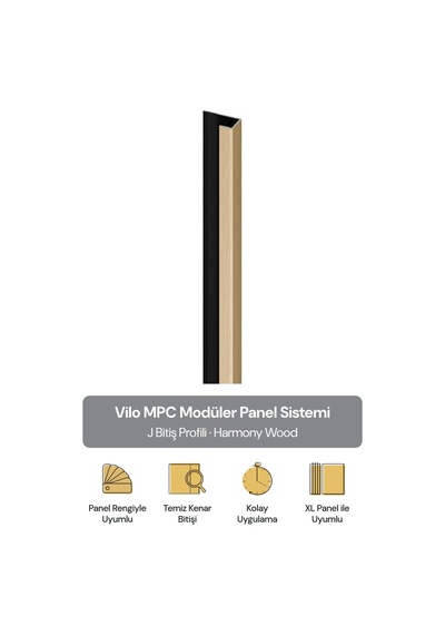 Vilo Mpc J Bitiş Profili Harmony Wood 300cm Xl Duvar Paneli Kenar Ve Dış Köşe Bitişi