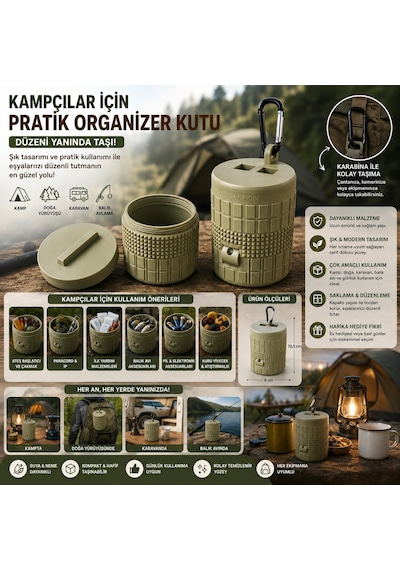 Çok Amaçlı Dekoratif Organizer Kutu Kapaklı Düzenleyici Saklama Kutusu Yeşil
