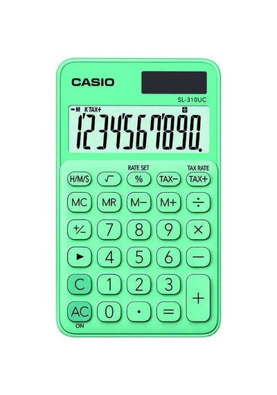 Casıo Sl-31ouc Yeşil Cep Tipi Hesap Makinası Açık Yeşil