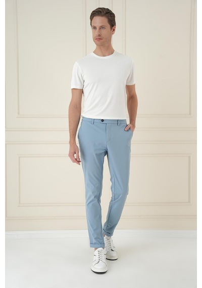 Efor Comfort Fit Beli Lastikli Esnek Casual Havacı Mavi Pantolon P 1173 Mavi
