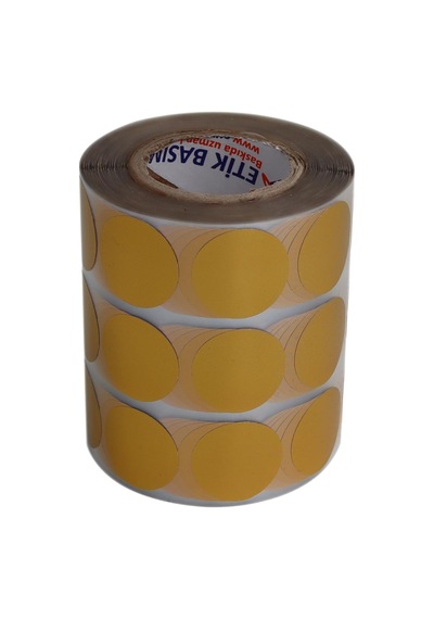 Metalize Kuşe Etiket 25mm X 25mm Ruloda 2500 Adet, Ev Ve Ofis Kullanımı İçin Kendinden Yapışan Etiket Ve Metalize Gold Çok Renkli