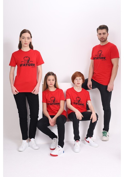 Toontoy Kids Toontoy Unisex Çocuk Baskılı Tişört Kırmızı