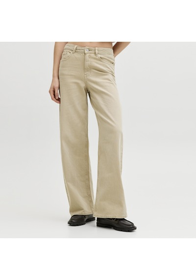 Jack & Jones Kadin Wide Leg Yüksek Bel Jean - Tokyo - 12279548 Desert Dust