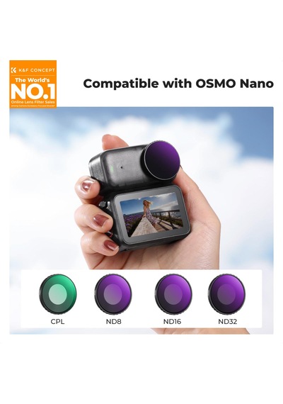 K&f Concept Djı Osmo Nano Uyumlu 4 Lü Fitre Seti / Nd8 Nd16 Nd32 - Cpl