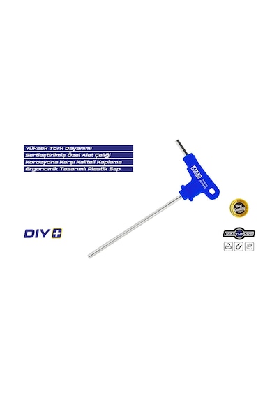 Fixio T Saplı Iki Uçlu Alyan Anahtar Takımı 5 Parça / Fh6105